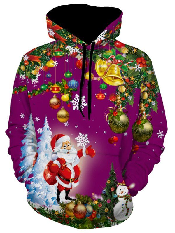 

Christmas Tree Jingle Bells Santa Christmas Hoodie, Dark orchid