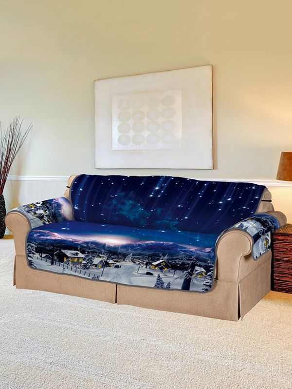 

Christmas Starry Sky Pattern Couch Cover, Navy blue