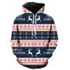 Sweat à Capuche de Noël Motif Géométrique à Manches Longues - Rouge Rubis 2XL