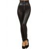 Legging Moulant Zip en Avant en Faux Cuir - Noir L
