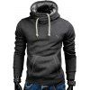 Whole Colored Drawstring Casual Hoodie - CARBON GRAY L