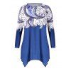 T-shirt Mouchoir Imprimé de Grande Taille - Bleu Océan 1X