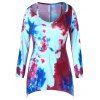 T-shirt Teinté Découpé Grande Taille - multicolor 1X