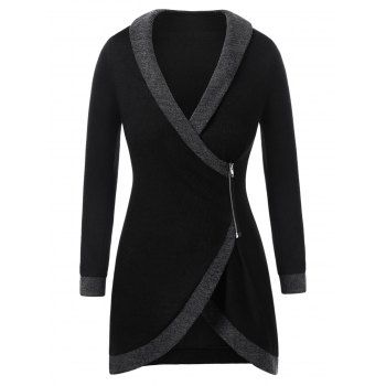 2019 plus size contrast trim asymmetric capelet top