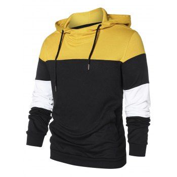 

Panel Long Sleeve Pullover Hoodie, Black