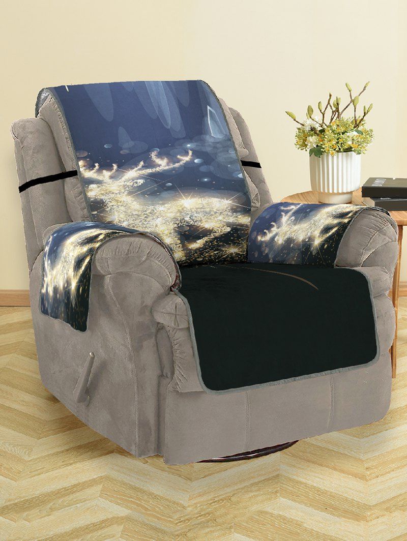 

Christmas Elk Pattern Sofa Cover, Gold