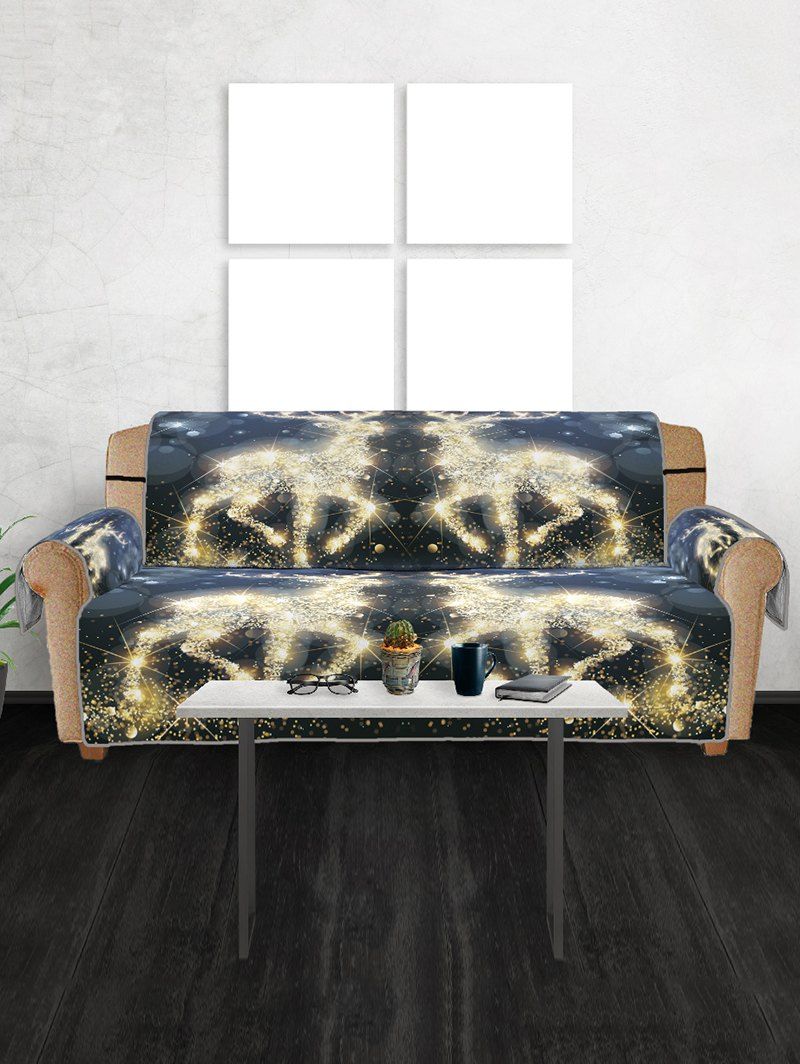 

Christmas Elk Pattern Sofa Cover, Gold