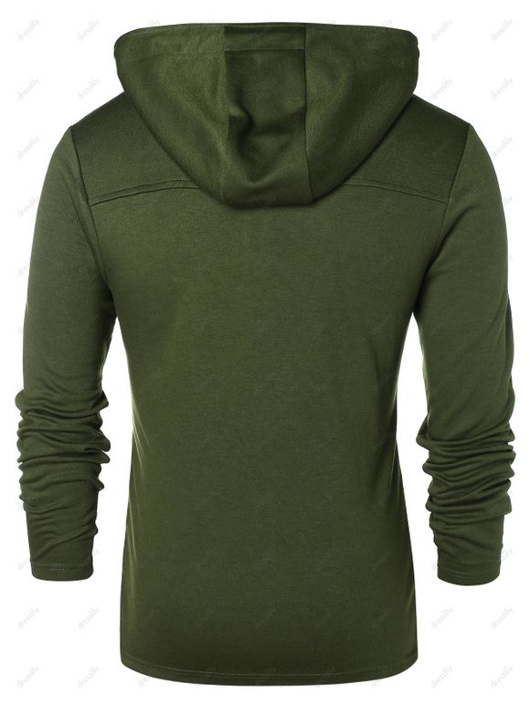 Sweat à Capuche Zippé avec Poches en Avant - Vert Armée M