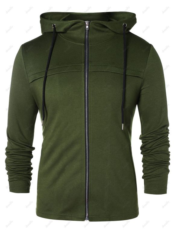 Sweat à Capuche Zippé avec Poches en Avant - Vert Armée M
