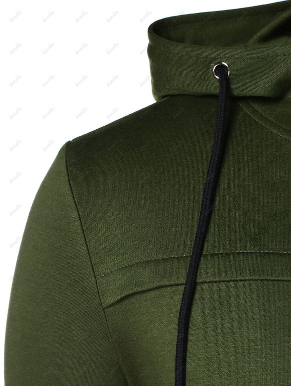 Sweat à Capuche Zippé avec Poches en Avant - Vert Armée M
