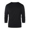 Long Sleeve Lace Up Casual T-shirt - BLACK M
