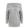 Off The Shoulder Pullover Sweater - LIGHT GRAY XL