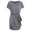 Robe Asymétrique à Manches Courtes à Encolure Dégagée Pour Femme - Cuirassé Gris M