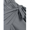 Robe Asymétrique à Manches Courtes à Encolure Dégagée Pour Femme - Cuirassé Gris M