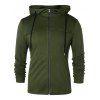 Front Pockets Zip Up Hoodie - ARMY GREEN L