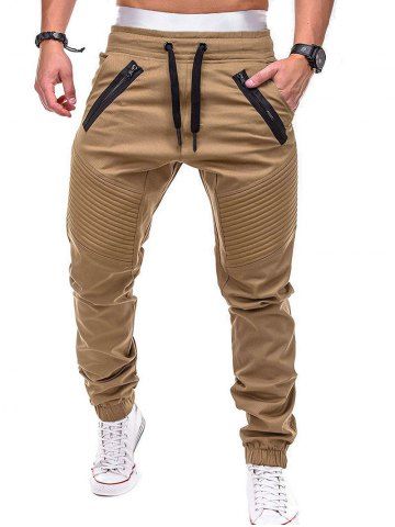 [17% OFF] 2019 Casual Zip Fly Solid Color Narrow Feet Harem Pants For ...