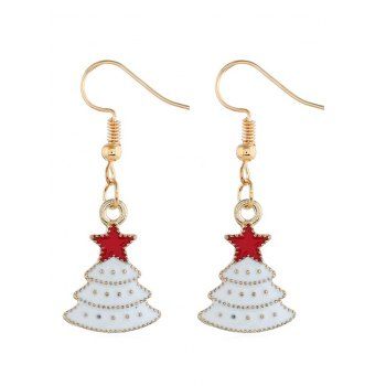 

Snowy Christmas Tree Design Earrings, Gold