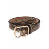 Metal Buckle Snake Pattern Waist Belt - CAMEL BROWN 