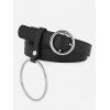 Ceinture Vintage en Faux Cuir Bague en Métal - Noir 