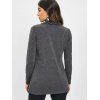 Open Front Ruffles Belted Cardigan - GRAY 2XL