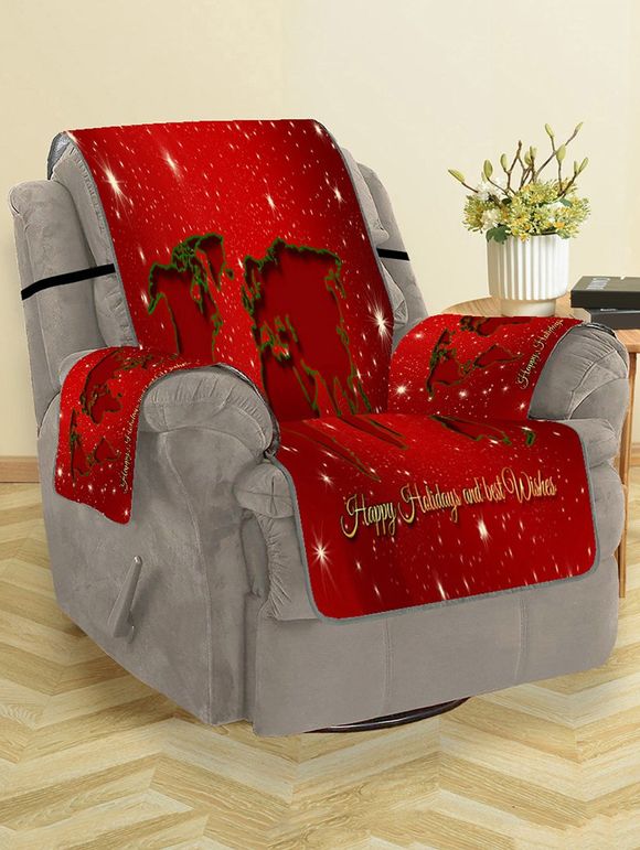 Housse de Canapé Motif de Carte de Noël - Rouge Vineux SINGLE SEAT