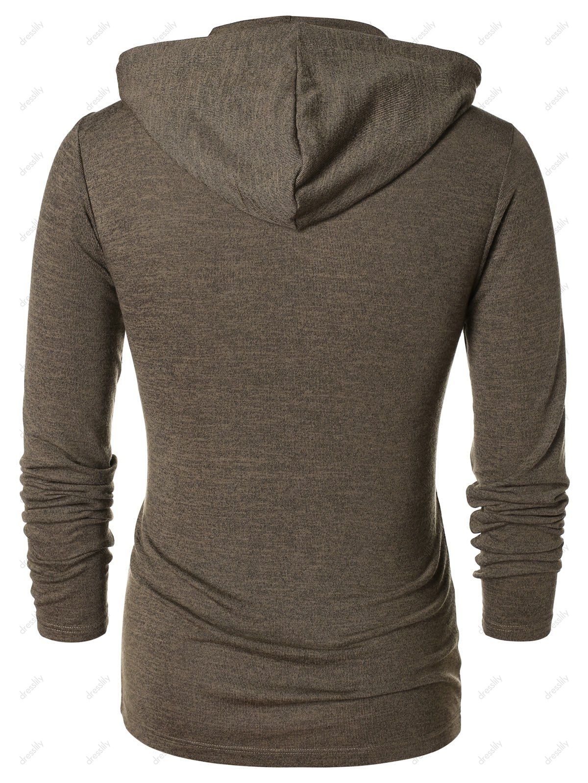 [57% OFF] 2021 Long Sleeve Zipper Drawstring Hoodie In TAUPE | DressLily