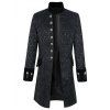 Manteau Steampunk Vintage Long Gothique à Simple Boutonnage - Noir L