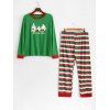 Ensemble de pyjama à rayures grand format de Noël - Vert profond 2X