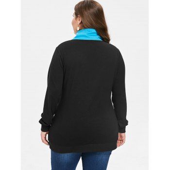 

Plus Size Button Embellished Sweatshirt, Black