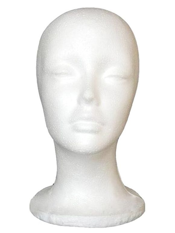 Modèle Mannequin Tête de Perruque en Mousse - Blanc 