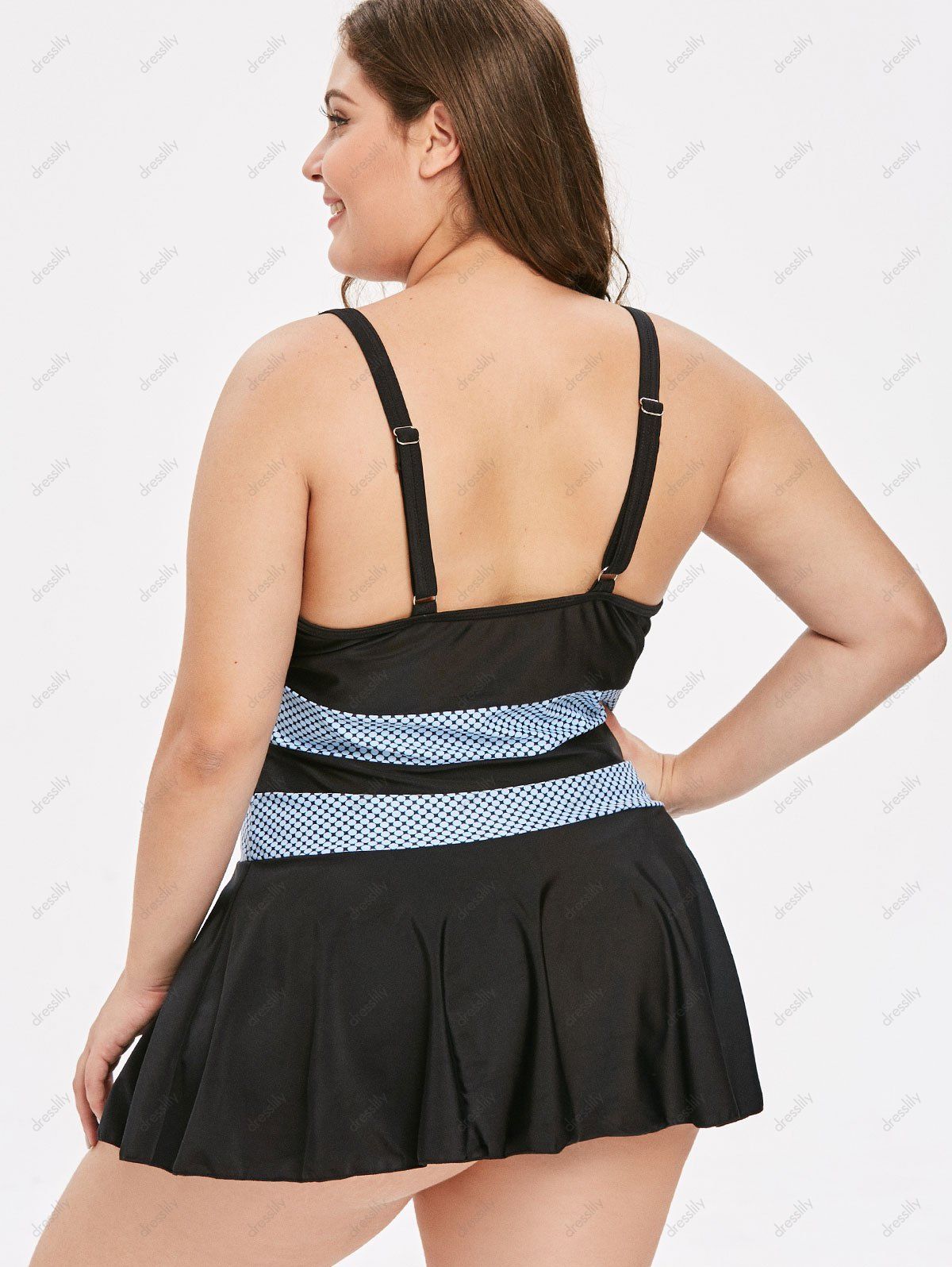 [29 OFF] 2020 Plus Size Contrast Tankini Set In Multicolor DressLily