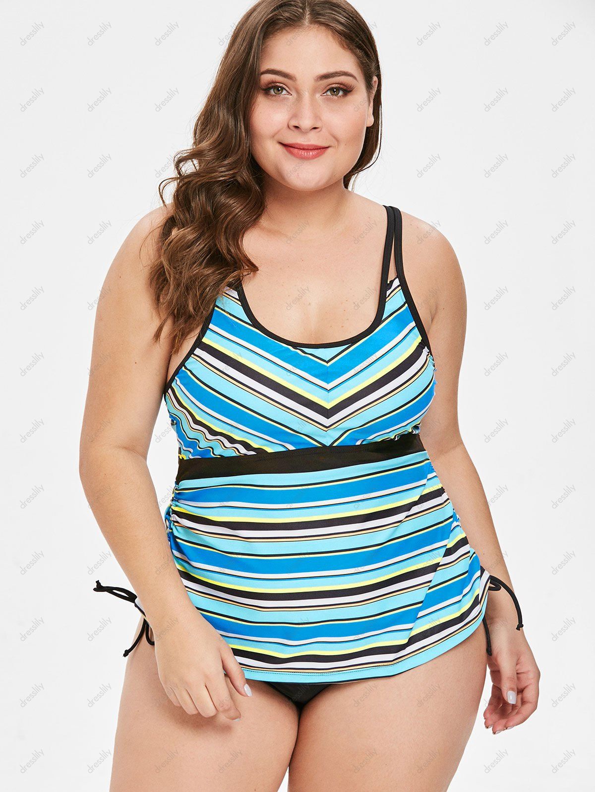 30 Off 2021 Plus Size Striped Tankini Set In Multicolor Dresslily 