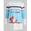 Sweat-shirt de Noël Motif de Zigzag Bonhomme de Neige - Blanc L