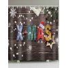 Rideau de Douche Imperméable Joyeux Noël Motif de Bois et de Flocon de Neige - marron foncé W71 X L79 INCH