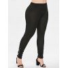 Legging en Couleur Unie de Grande Taille - Noir L