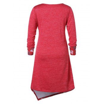 

Plus Size Front Twist Floral Dress, Red