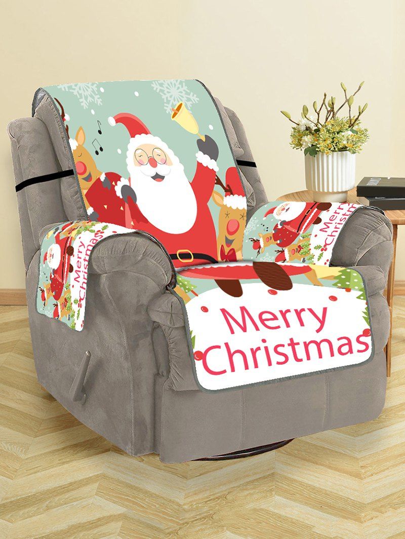 

Deer Father Christmas Pattern Couch Cover, Lava red