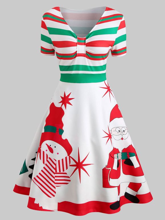 Robe de Noël Ligne A Bonhomme de Neige Imprimé - multicolor A L