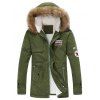Veste à Capuche avec Doublure en Fausse Fourrure - Vert Armée M