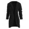 Manteau à Capuche avec Poche en Laine - Noir XL