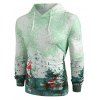 Sweat-Shirt à Capuche Pullover avec Imprimé Paysage - Vert Menthe M