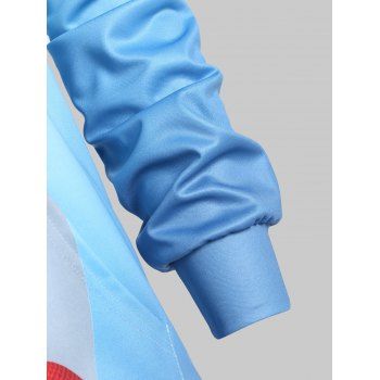 

Plus Size Christmas Snowman Pullover Hoodie with Pocket, Deep sky blue