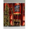 Rideau de douche cheminée motif noël arbre - Rouge W71 X L79 INCH