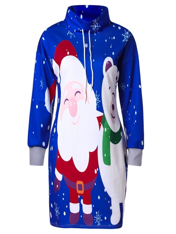 Sweat-shirt Flocon de Neige et Père Noël Imprimés de Grande Taille - multicolor 4X