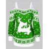 T-shirt de Noël Motif de Flocon de Neige à Epaule Dénudée - Vert Trèfle 2XL