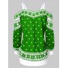 Cold Shoulder Snowflake Pattern Christmas T-shirt - CLOVER GREEN S