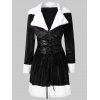 Robe de Noël en Fausse Fourrure Insérée en Velours - Noir L