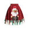 Jupe de Noël Longueur à Genou Flocon de Neige Imprimé de Grande Taille - Rouge 3X