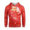 Sweat-Shirt à Capuche Pullover à Imprimé Boule de Noël - Rouge L