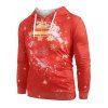 Sweat-Shirt à Capuche Pullover à Imprimé Boule de Noël - Rouge XL